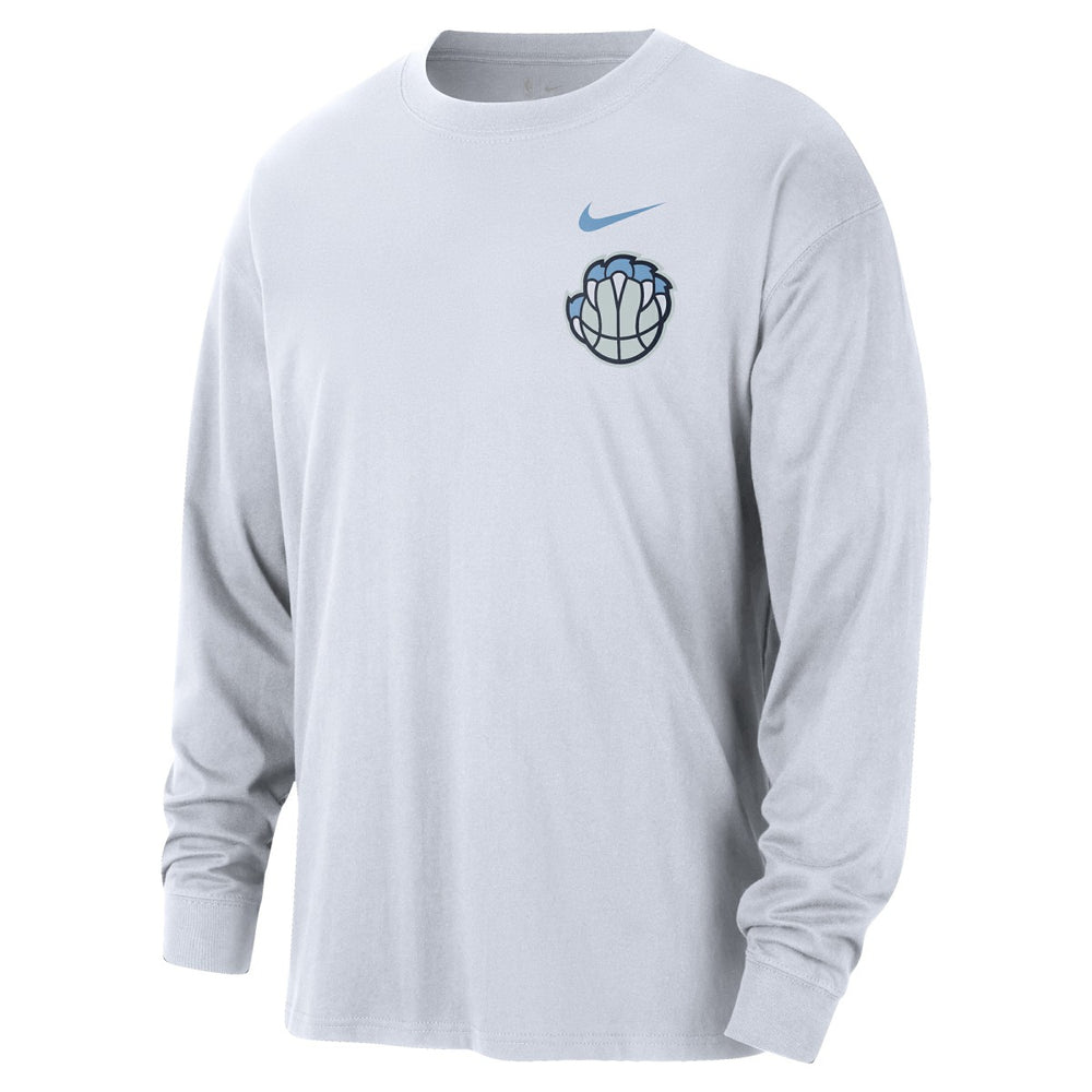 Memphis Grizzlies 2025/26 City Edition Remix Essential Logo Long Sleeve T-Shirt White | Nike US