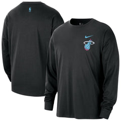 Miami Heat 2025/26 City Edition Remix Essential Logo Long Sleeve T-Shirt Black | Nike US