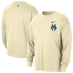 Milwaukee Bucks 2025/26 City Edition Remix Essential Logo Long Sleeve T-Shirt Cream | Nike discount