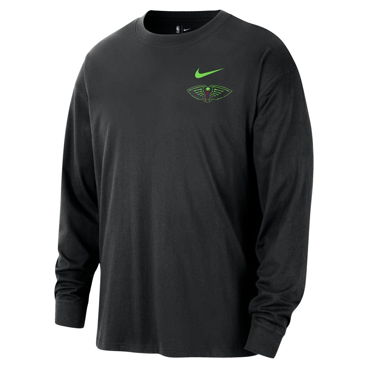 New Orleans Pelicans 2025/26 City Edition Remix Essential Logo Long Sleeve T-Shirt Black | Nike for sale