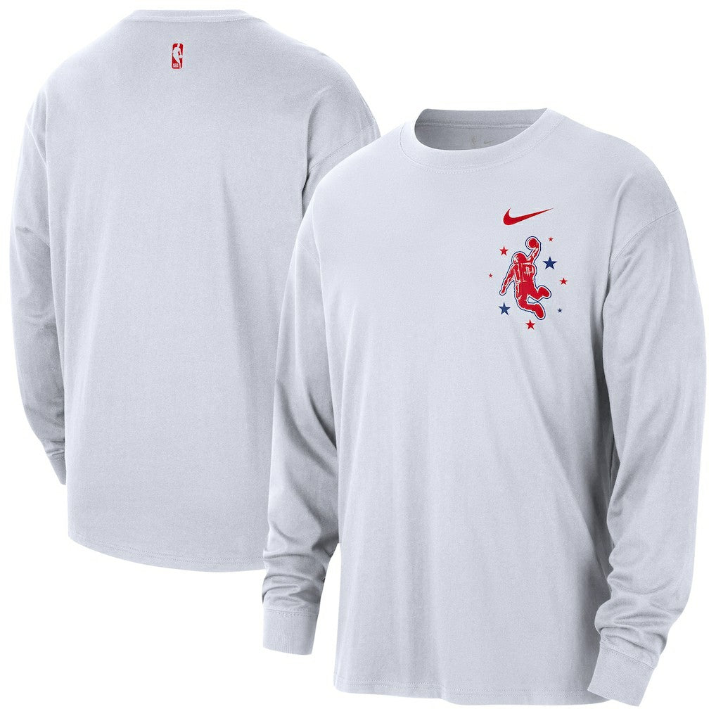 Houston Rockets 2025/26 City Edition Remix Essential Logo Long Sleeve T-Shirt for sale White | Nike online
