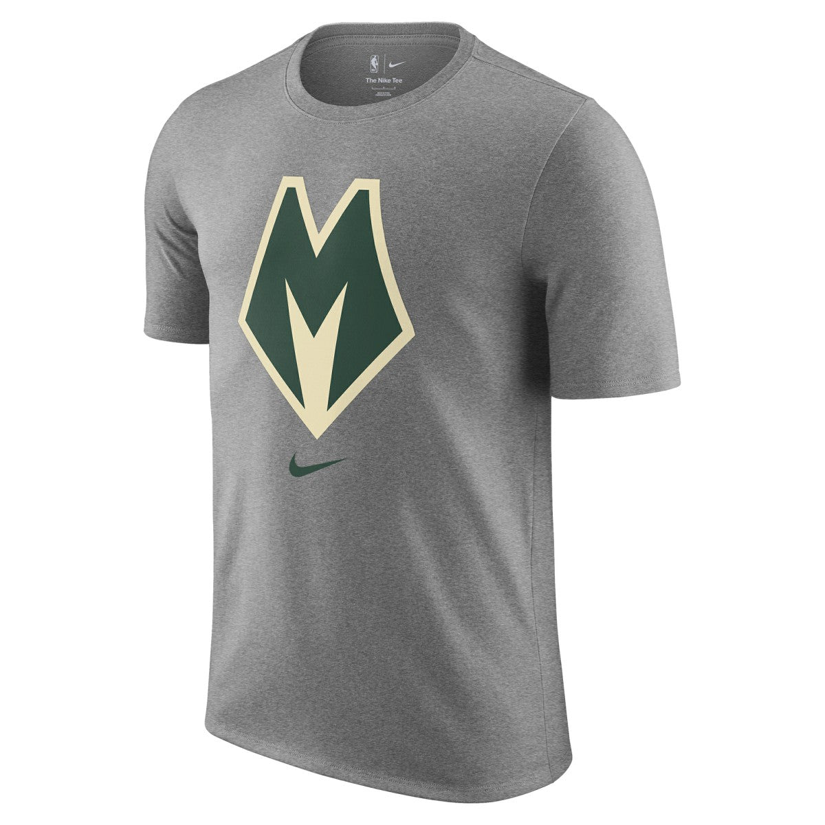 Milwaukee Bucks 2025/26 City Edition Remix Essential Logo T-Shirt Heather Gray | Nike for sale