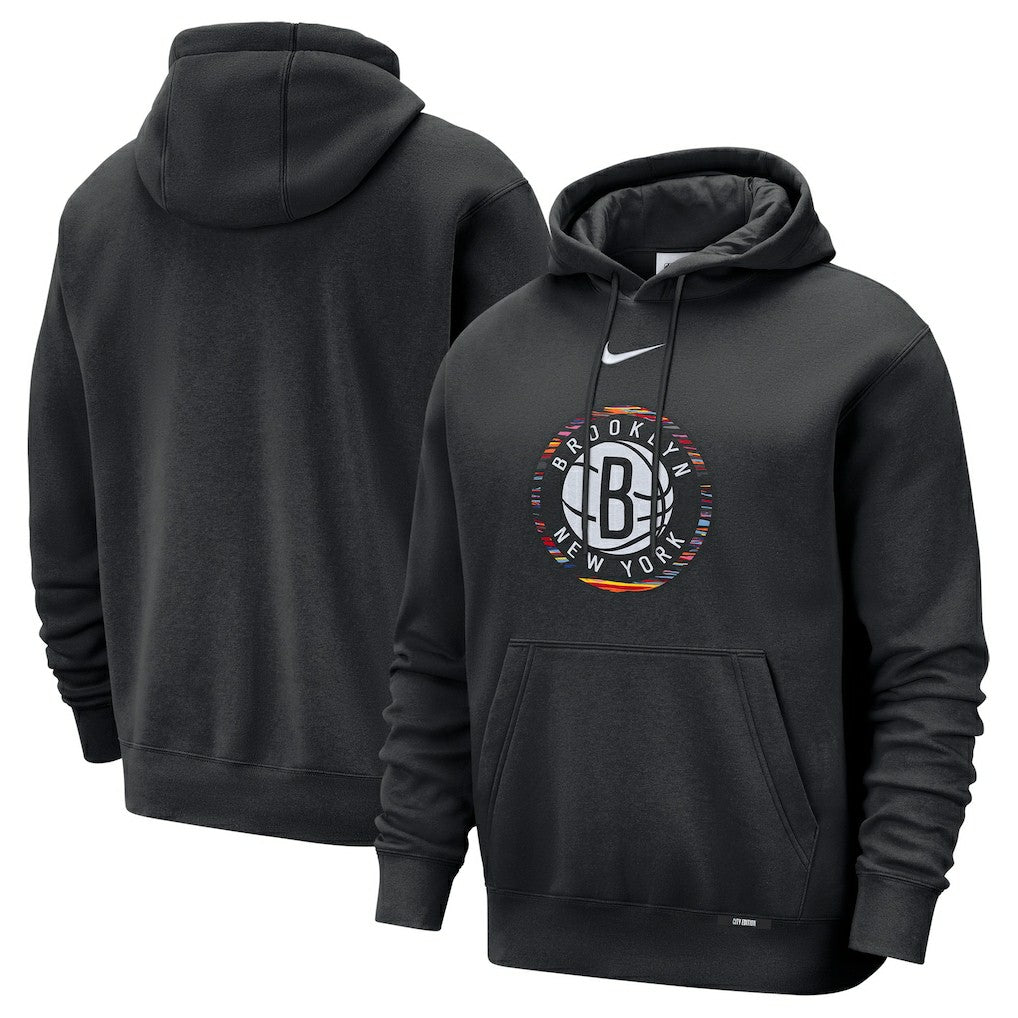 Brooklyn Nets 2025/26 City Edition Essential Logo Remix Hoodie Black | Nike outlet