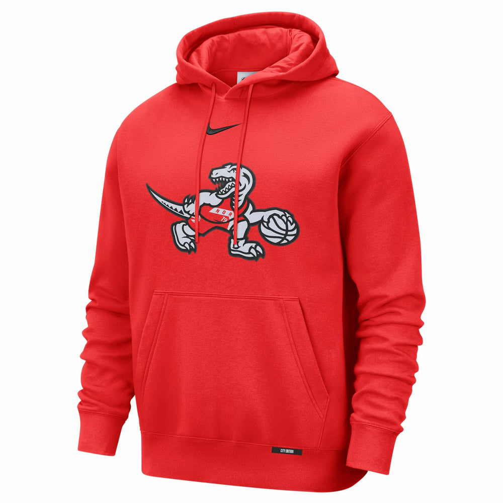 Toronto Raptors 2025/26 City Edition Essential Logo Remix Hoodie Red | Nike for sale