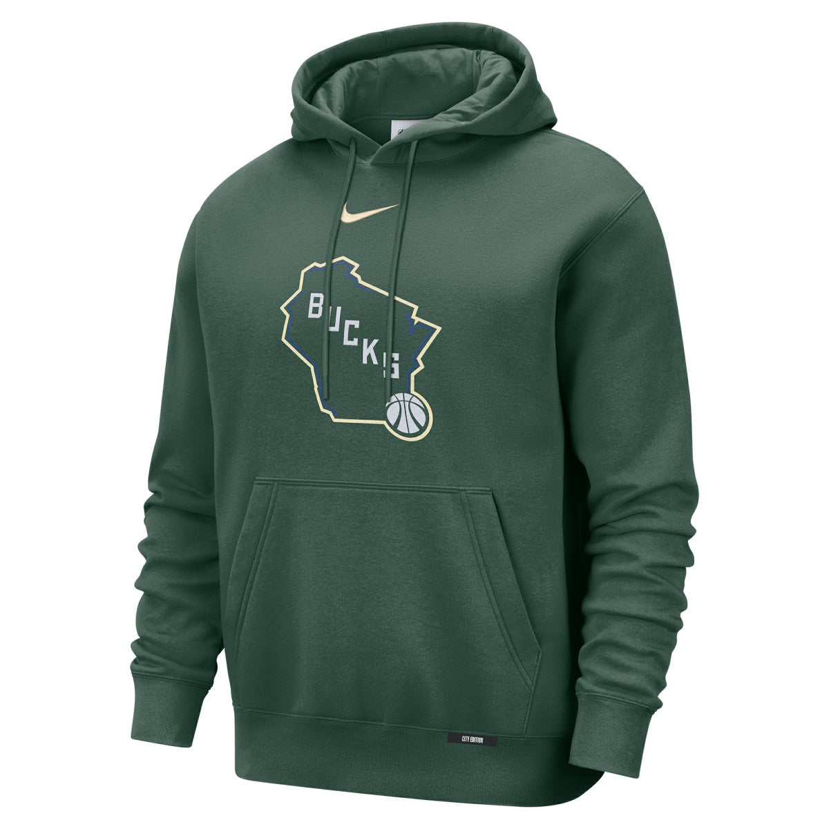 Milwaukee Bucks 2025/26 City Edition Essential Logo Remix Hoodie Hunter Green | Nike outlet