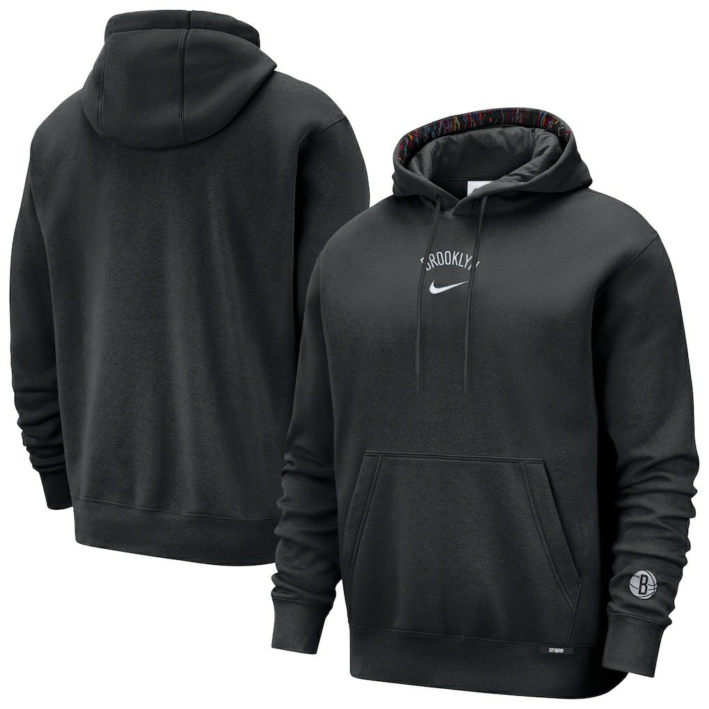 Brooklyn Nets 2025/26 City Edition Courtside Remix Premium Hoodie Black | Nike for sale