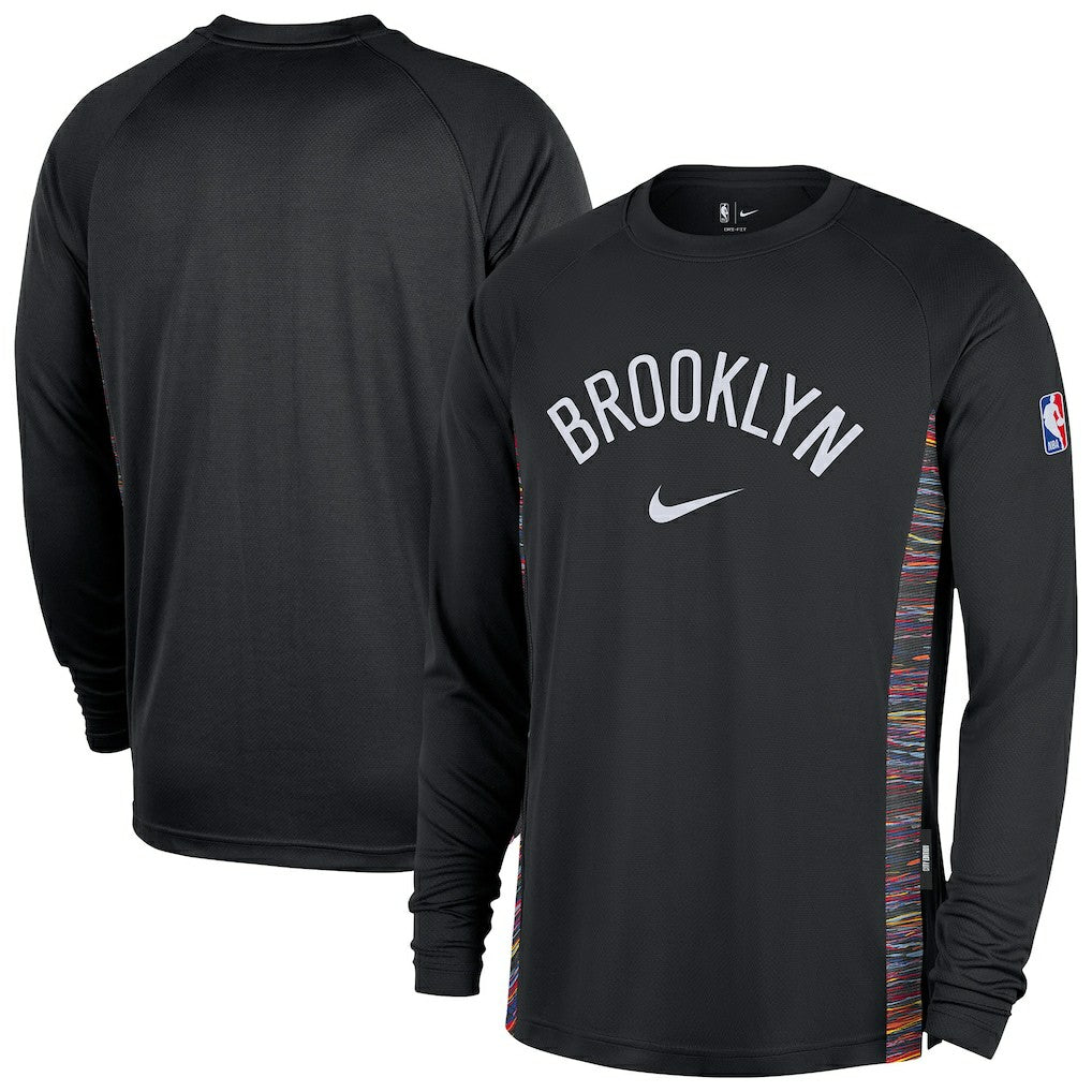 Brooklyn Nets 2025/26 City Edition Authentic Pregame Dri-FIT Long Sleeve Shooting T-Shirt Black | Nike discount