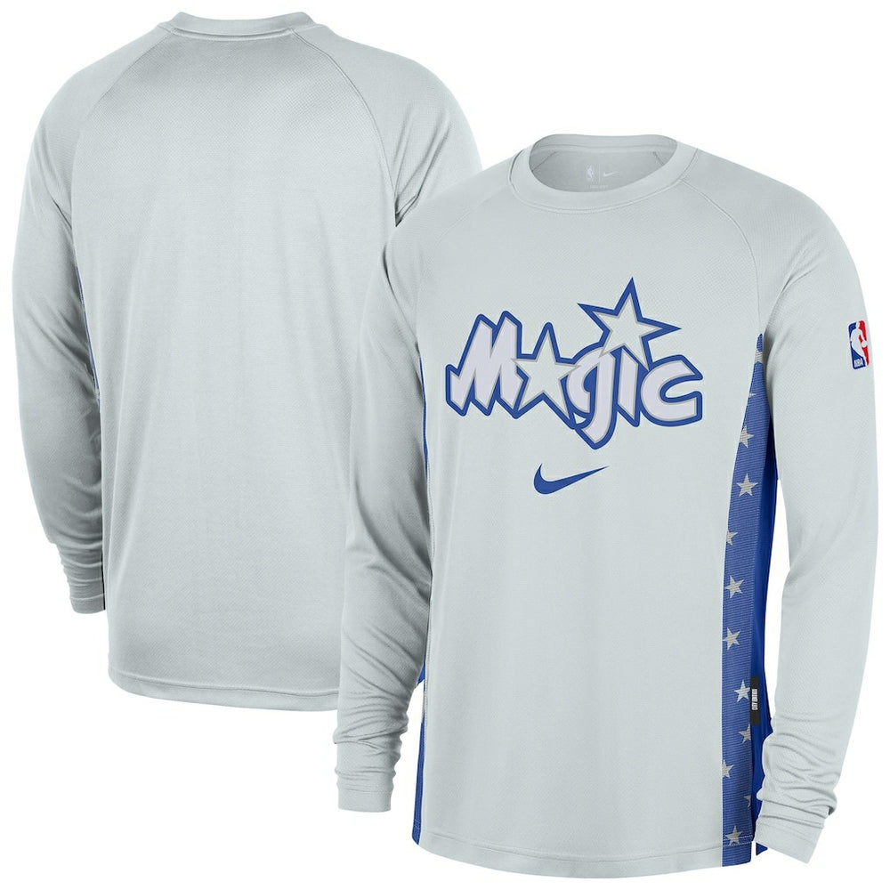Orlando Magic 2025/26 City Edition Authentic Pregame Dri-FIT Long Sleeve Shooting T-Shirt Silver | Nike US
