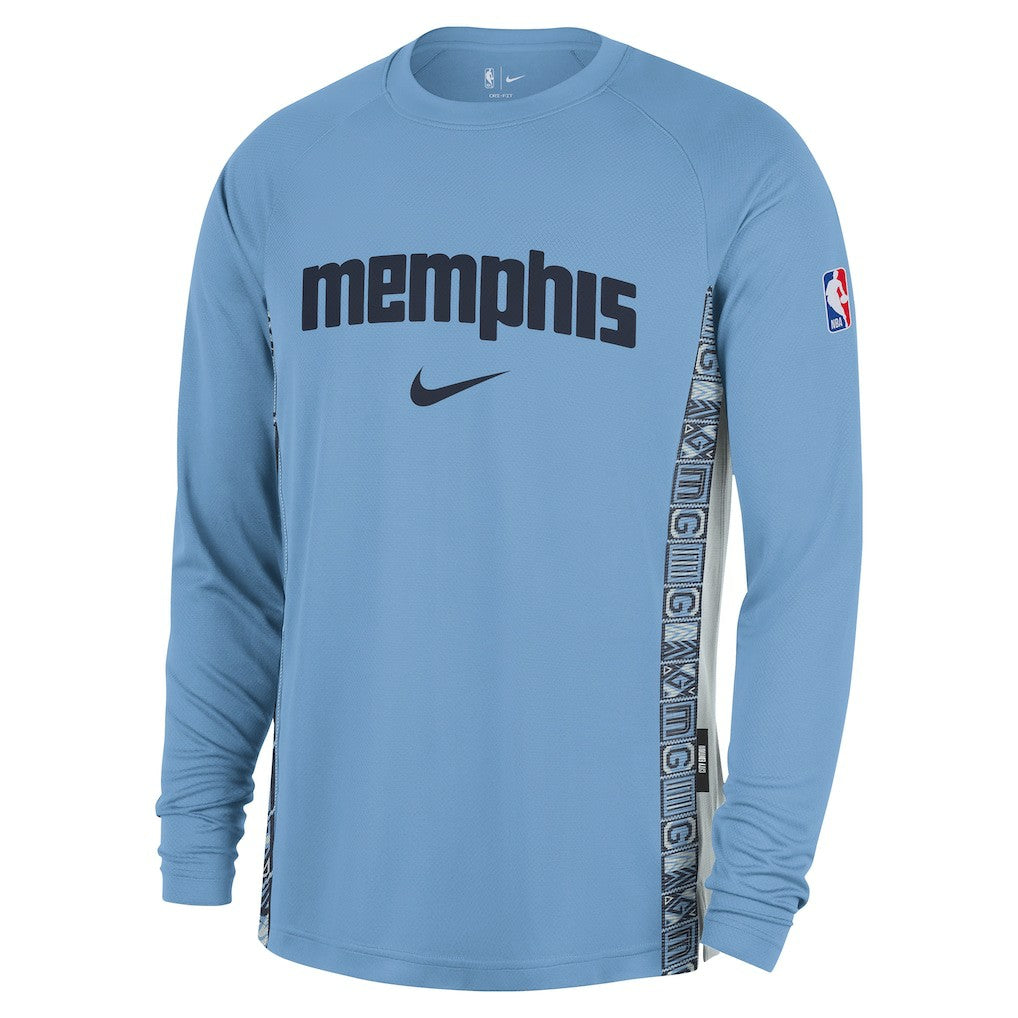 Memphis Grizzlies 2025/26 City Edition Authentic Pregame Dri-FIT Long Sleeve Shooting T-Shirt Light Blue | Nike outlet