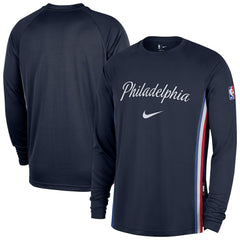 Philadelphia 76ers 2025/26 City Edition Authentic Pregame Dri-FIT Long Sleeve Shooting T-Shirt Navy | Nike discount