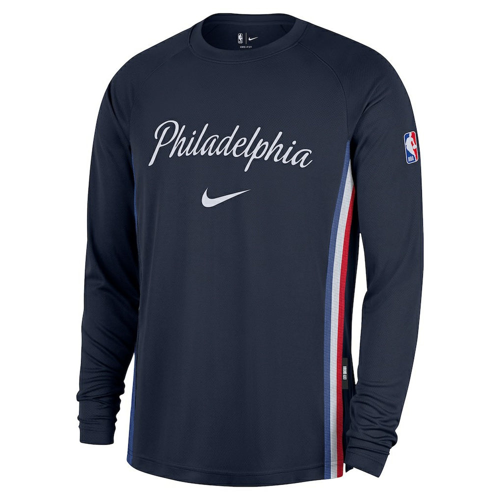 Philadelphia 76ers 2025/26 City Edition Authentic Pregame Dri-FIT Long Sleeve Shooting T-Shirt Navy | Nike discount