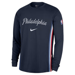 Philadelphia 76ers 2025/26 City Edition Authentic Pregame Dri-FIT Long Sleeve Shooting T-Shirt Navy | Nike discount