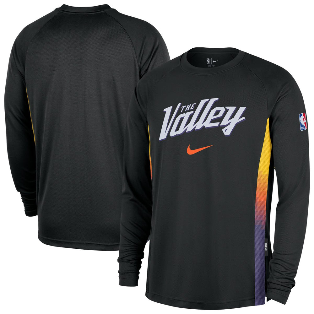Phoenix Suns 2025/26 City Edition Authentic Pregame Dri-FIT Long Sleeve Shooting T-Shirt Black | Nike Lifestyle