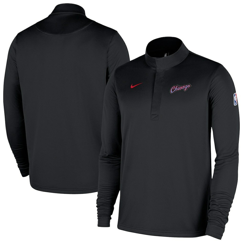 Chicago Bulls 2025/26 City Edition Remix Authentic Coaches Dri-FIT Half-Zip Top Black | Nike outlet