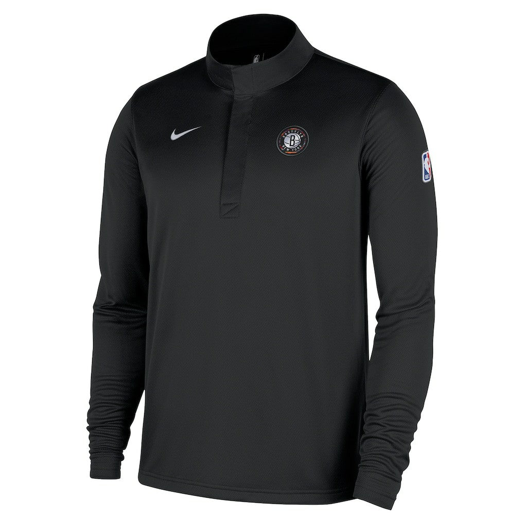 Brooklyn Nets 2025/26 City Edition Remix Authentic Coaches Dri-FIT Half-Zip Top Black | Nike US