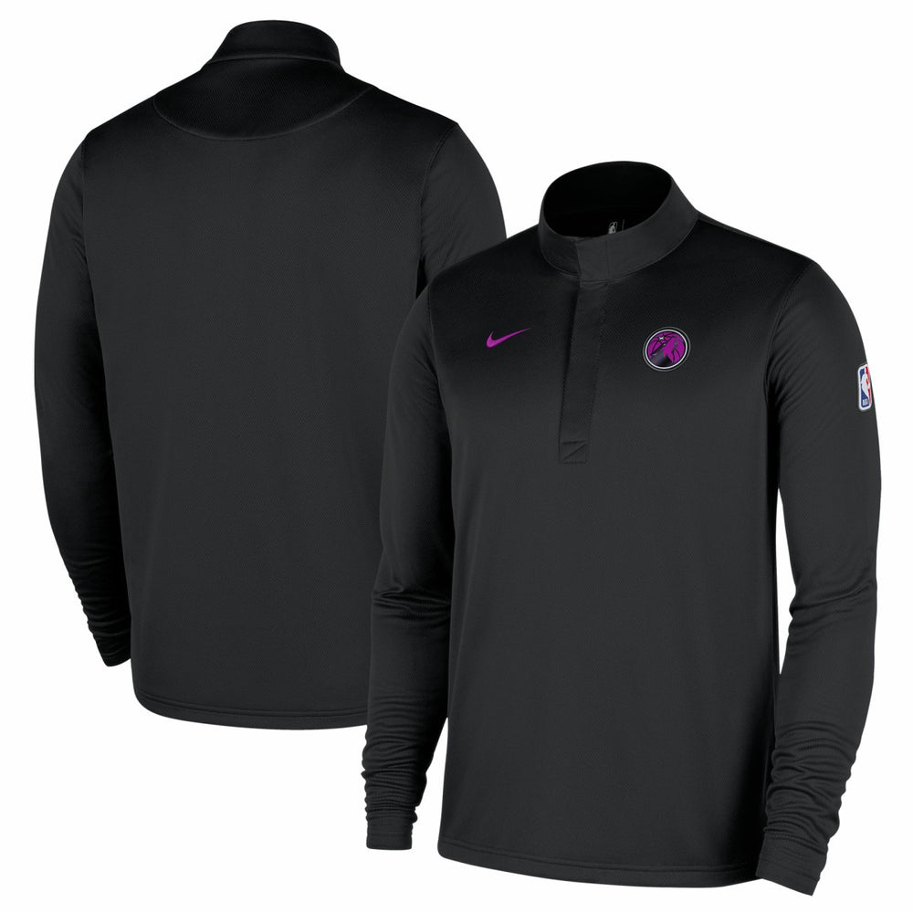 Minnesota Timberwolves 2025/26 City Edition Remix Authentic Coaches Dri-FIT Half-Zip Pullover Black | Nike Near Me