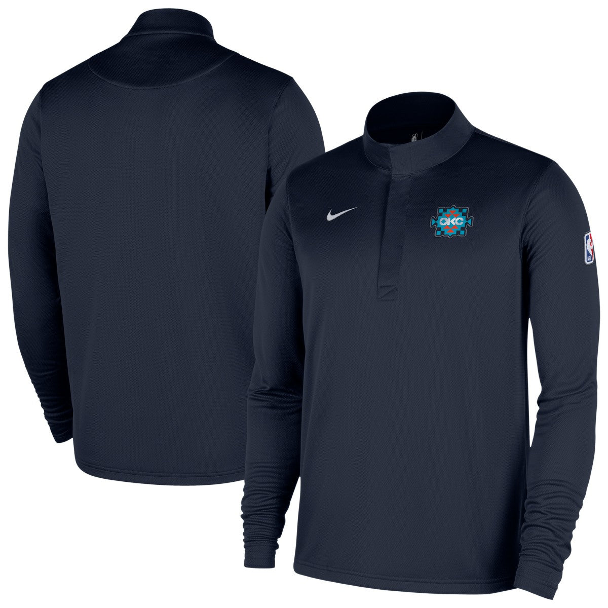Oklahoma City Thunder 2025/26 City Edition Remix Authentic Coaches Dri-FIT Half-Zip Top Navy | Nike Near Me