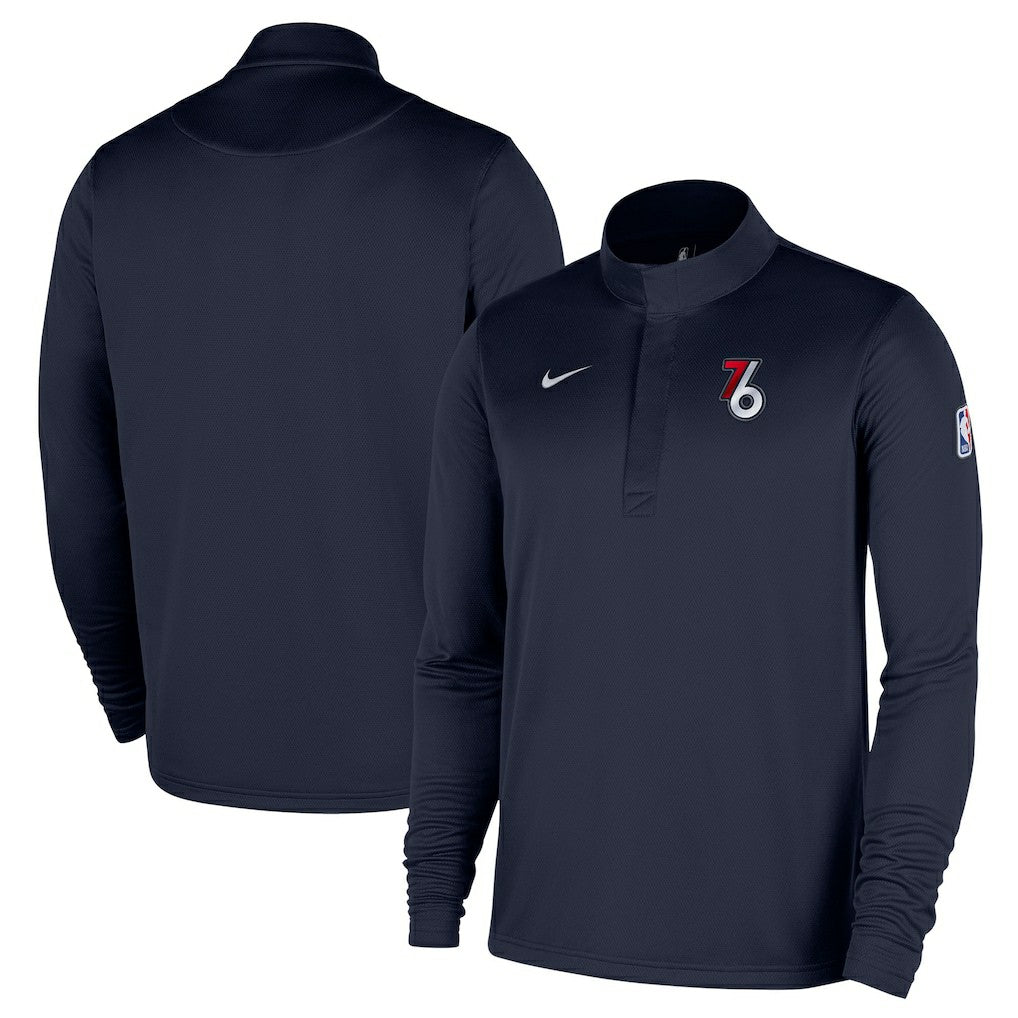 Philadelphia 76ers 2025/26 City Edition Remix Authentic Coaches Dri-FIT Half-Zip Pullover Navy | Nike US