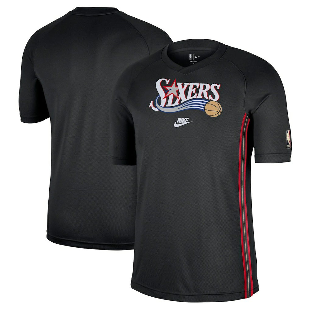 Philadelphia 76ers Classic Edition Hardwood Classics Authentic Game Shooting T-Shirt Black | Nike discount