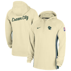 Milwaukee Bucks 2025/26 City Edition Remix Authentic On-Court Quarter-Zip Dri-FIT Hooded Jacket White | Nike online