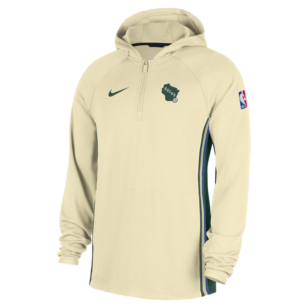 Milwaukee Bucks 2025/26 City Edition Remix Authentic On-Court Quarter-Zip Dri-FIT Hooded Jacket White | Nike online