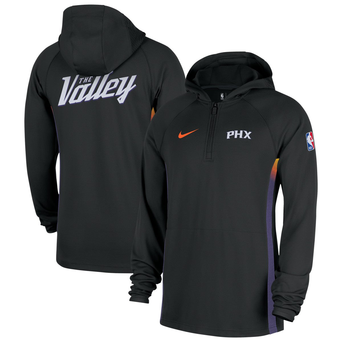 Phoenix Suns 2025/26 City Edition Remix Authentic On-Court Quarter-Zip Dri-FIT Hooded Jacket Black | Nike for sale