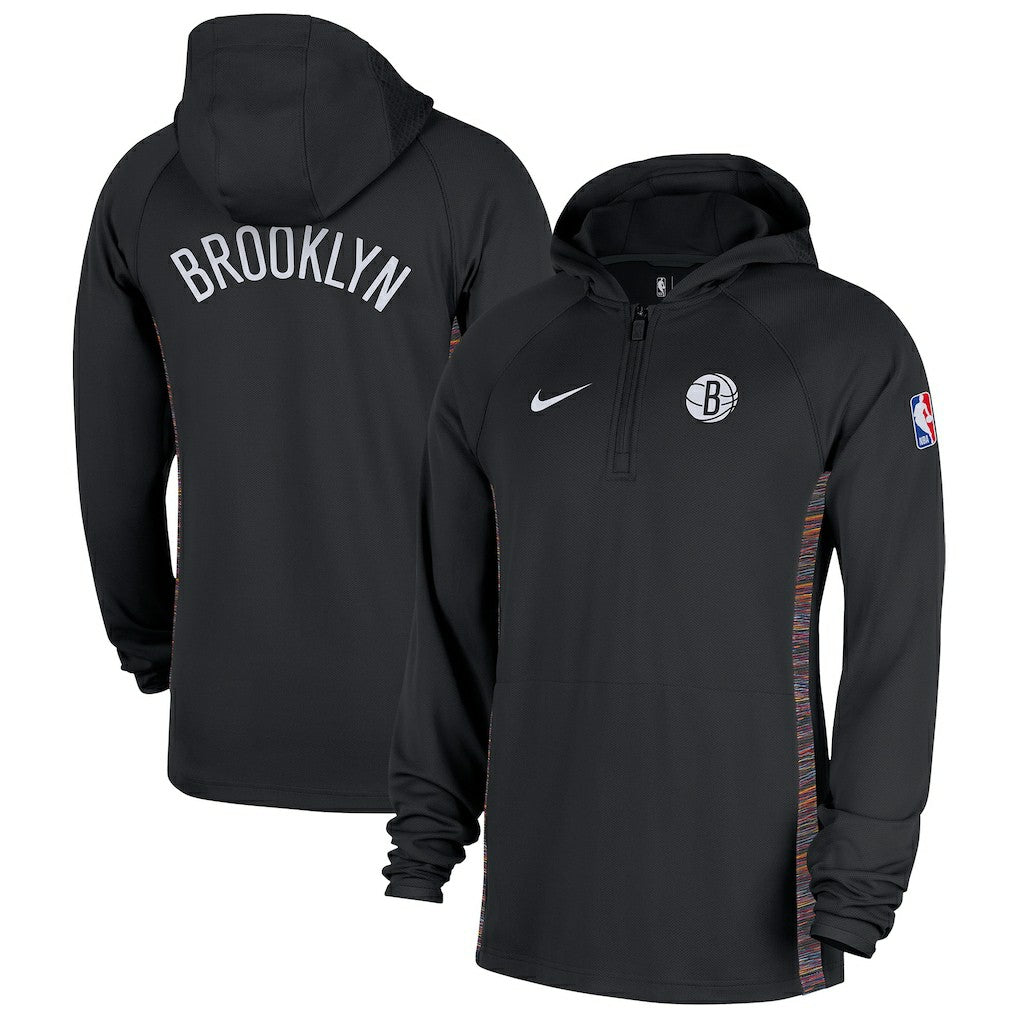 Brooklyn Nets 2025/26 City Edition Remix Authentic On-Court Quarter-Zip Dri-FIT Hooded Jacket Black | Nike outlet