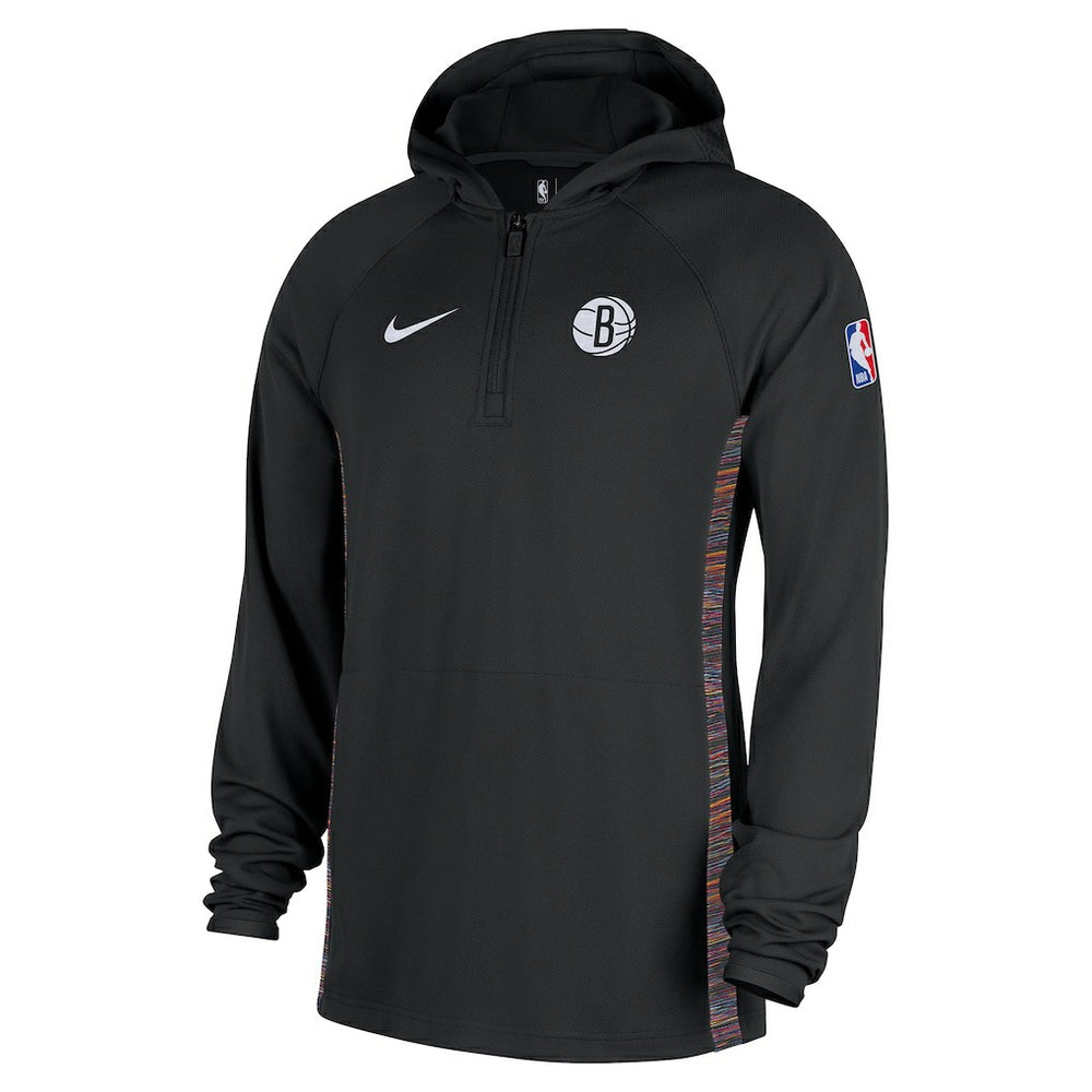 Brooklyn Nets 2025/26 City Edition Remix Authentic On-Court Quarter-Zip Dri-FIT Hooded Jacket Black | Nike outlet