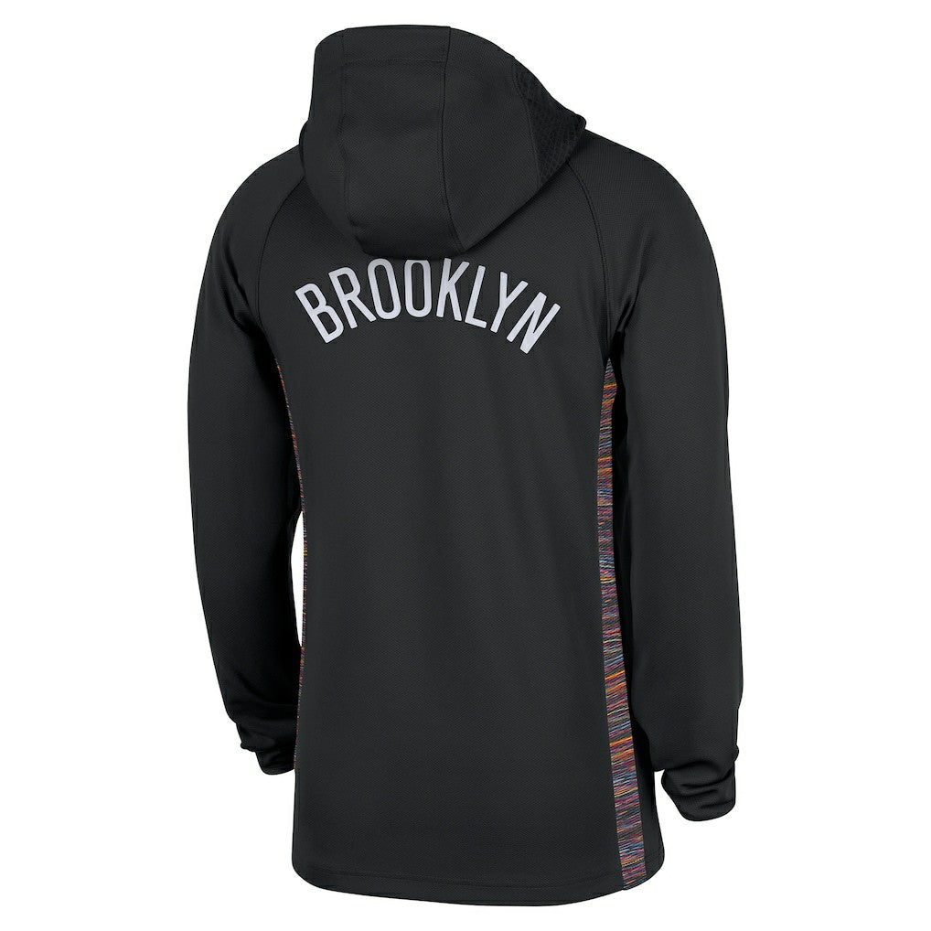 Brooklyn Nets 2025/26 City Edition Remix Authentic On-Court Quarter-Zip Dri-FIT Hooded Jacket Black | Nike outlet