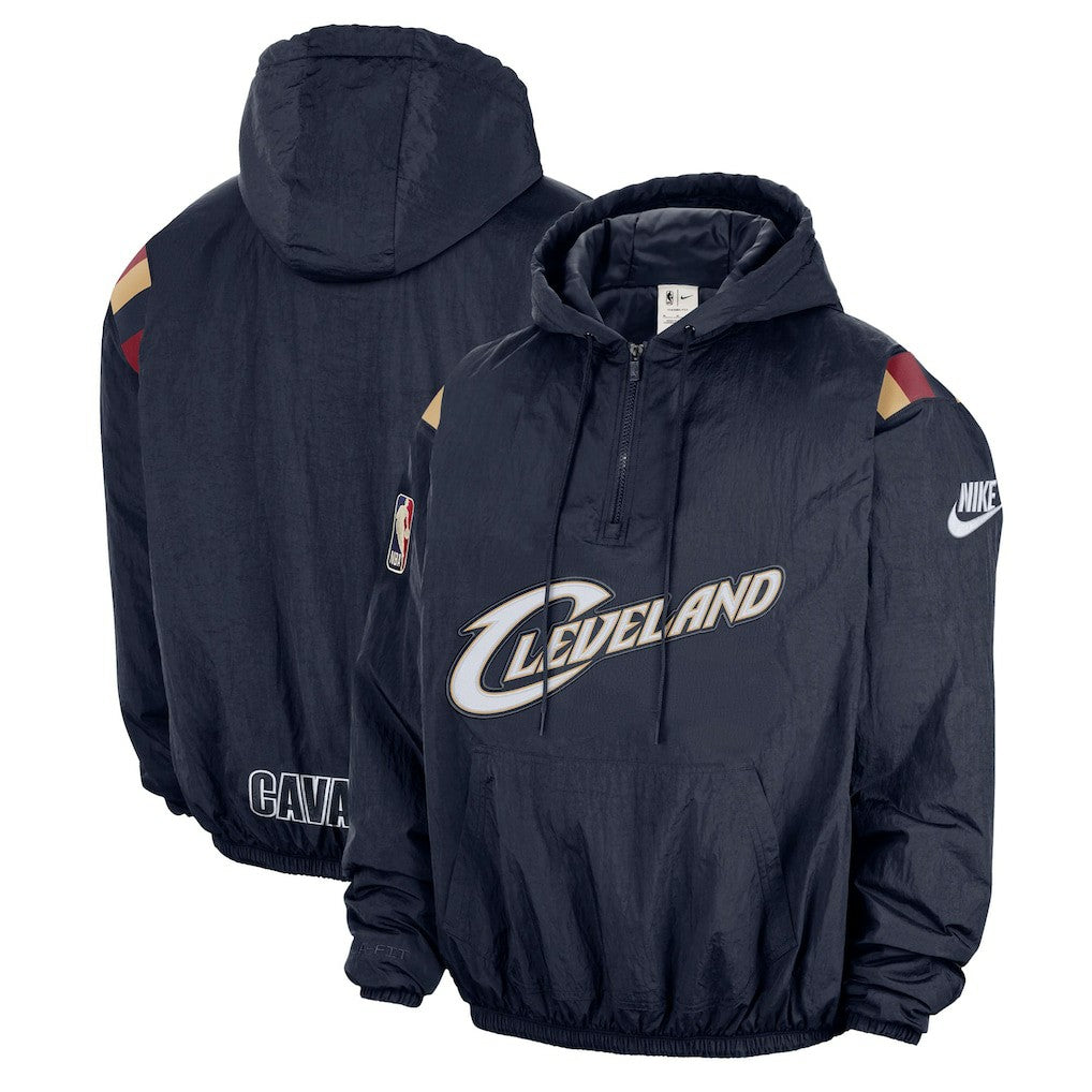 Cleveland Cavaliers Hardwood Classics Therma-FIT Half-Zip Hooded Windbreaker for sale Navy | Nike