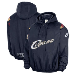 Cleveland Cavaliers Hardwood Classics Therma-FIT Half-Zip Hooded Windbreaker for sale Navy | Nike