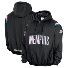 Memphis Grizzlies Hardwood Classics Therma-FIT Half-Zip Hooded Windbreaker Black | Nike