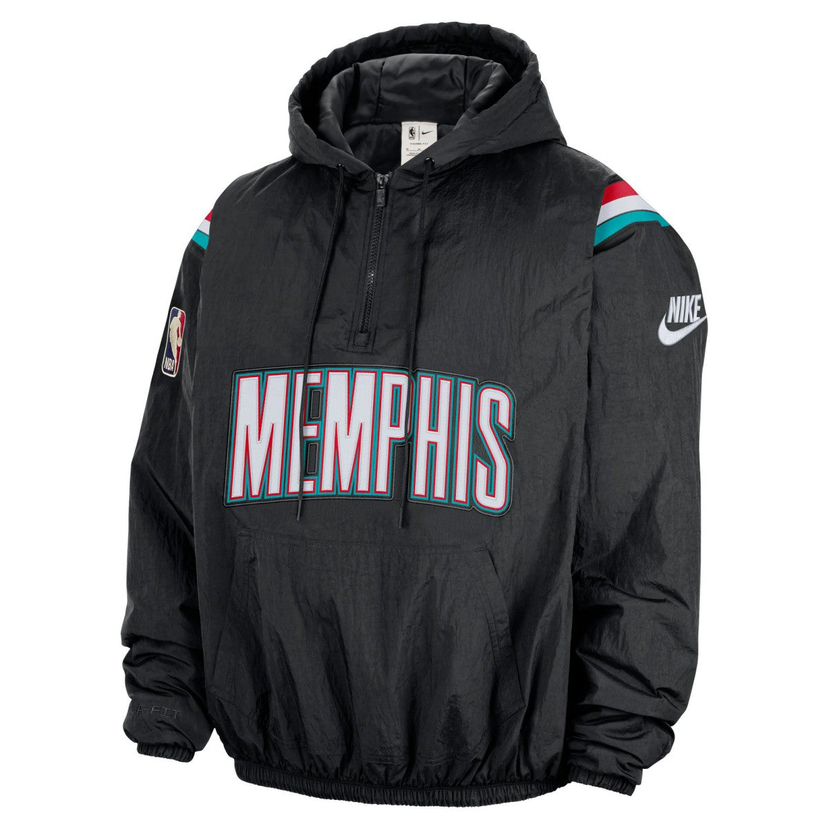 Memphis Grizzlies Hardwood Classics Therma-FIT Half-Zip Hooded Windbreaker Black | Nike