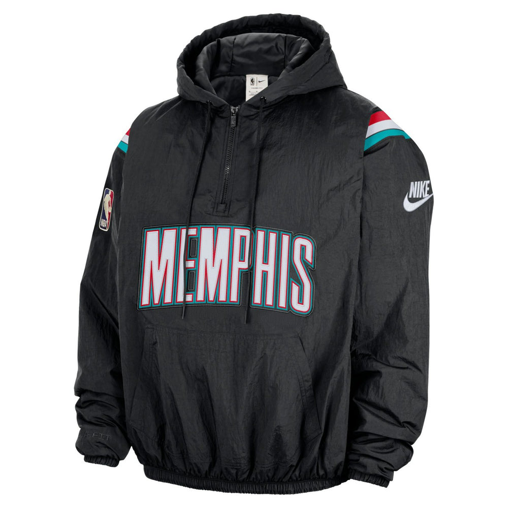 Memphis Grizzlies Hardwood Classics Therma-FIT Half-Zip Hooded Windbreaker Black | Nike