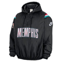 Memphis Grizzlies Hardwood Classics Therma-FIT Half-Zip Hooded Windbreaker Black | Nike