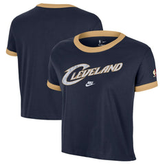 Cleveland Cavaliers Women's Classic Edition Hardwood Classics Essential Vintage Ringer T-Shirt for sale Navy | Nike Near Me