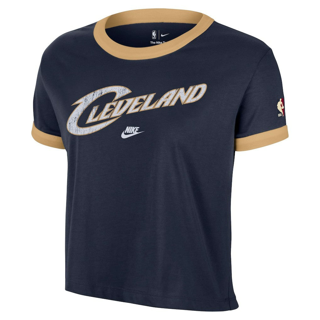 Cleveland Cavaliers Women's Classic Edition Hardwood Classics Essential Vintage Ringer T-Shirt for sale Navy | Nike Near Me