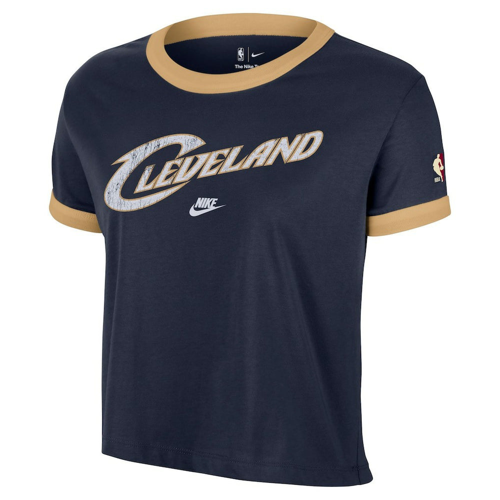 Cleveland Cavaliers Women's Classic Edition Hardwood Classics Essential Vintage Ringer T-Shirt for sale Navy | Nike Near Me
