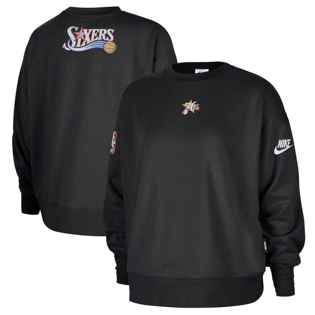 Philadelphia 76ers Women's Classic Edition Hardwood Classics Premium Phoenix Fleece Sweatshirt Black | Nike