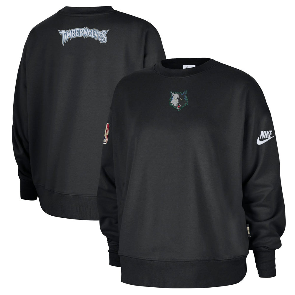 Minnesota Timberwolves Women's Classic Edition Hardwood Classics Premium Phoenix Fleece Sweatshirt Black | Nike Lifestyle