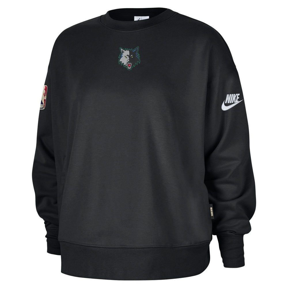 Minnesota Timberwolves Women's Classic Edition Hardwood Classics Premium Phoenix Fleece Sweatshirt Black | Nike Lifestyle