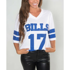 Josh Allen Buffalo Bills Cuce Women's Crystal V-Neck Tunic White