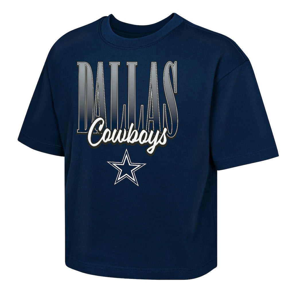 Dallas Cowboys Outerstuff Girls Youth Big City Boxy T-Shirt Navy