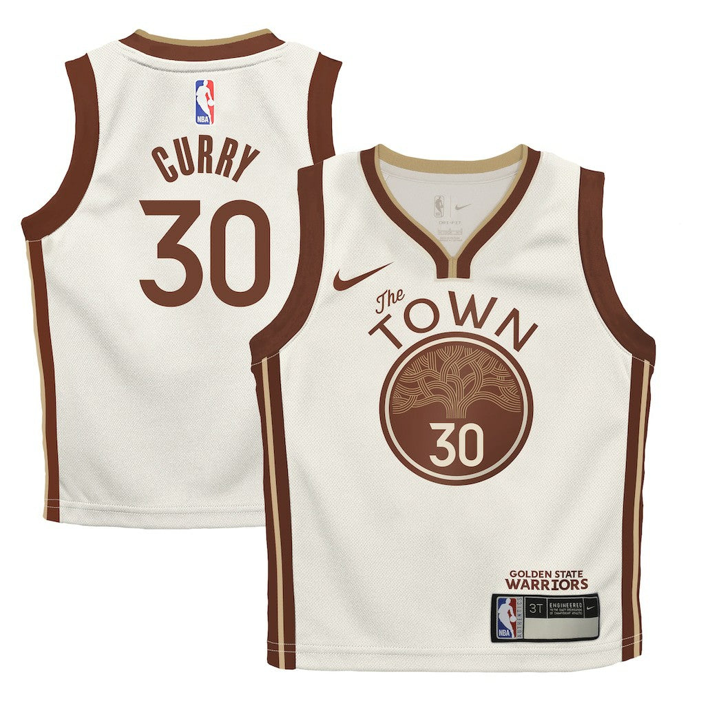 Stephen Curry Golden State Warriors Preschool 2025/26 City Edition Swingman Jersey for sale Tan | Nike US