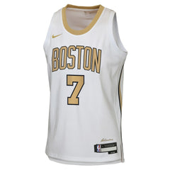 Jaylen Brown Boston Celtics Youth 2025/26 City Edition Swingman Jersey White | Nike