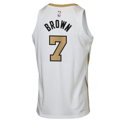 Jaylen Brown Boston Celtics Youth 2025/26 City Edition Swingman Jersey White | Nike