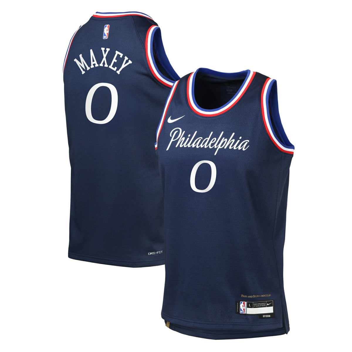 Tyrese Maxey Philadelphia 76ers Youth 2025/26 City Edition Swingman Jersey Navy | Nike Near Me