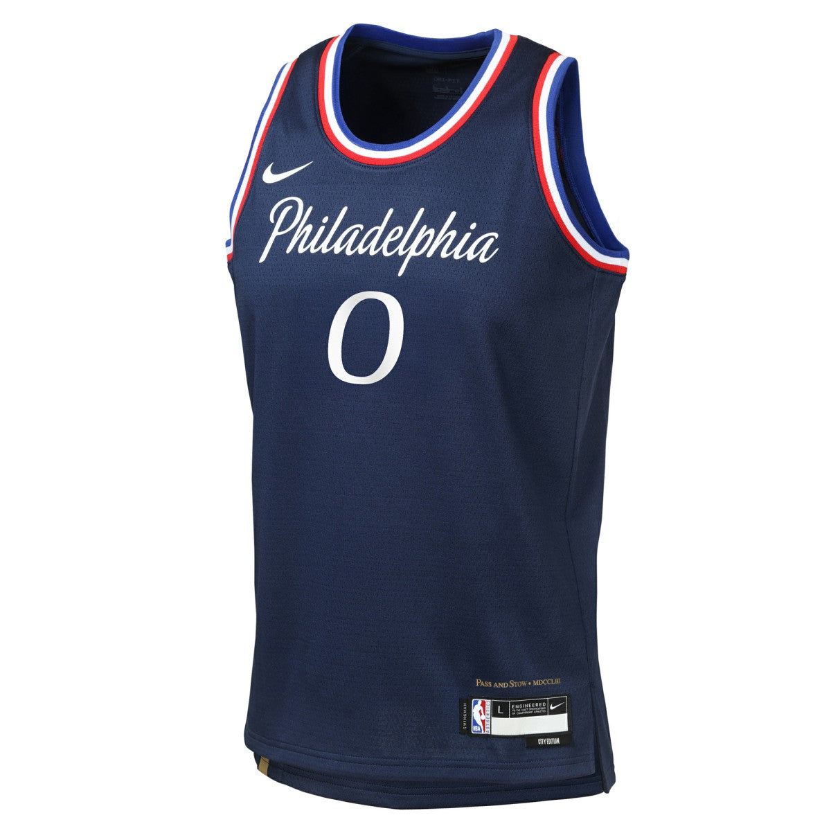 Tyrese Maxey Philadelphia 76ers Youth 2025/26 City Edition Swingman Jersey Navy | Nike Near Me