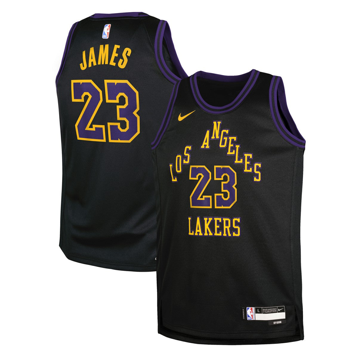 LeBron James Los Angeles Lakers Youth 2025/26 City Edition Swingman Jersey Black | Nike Lifestyle