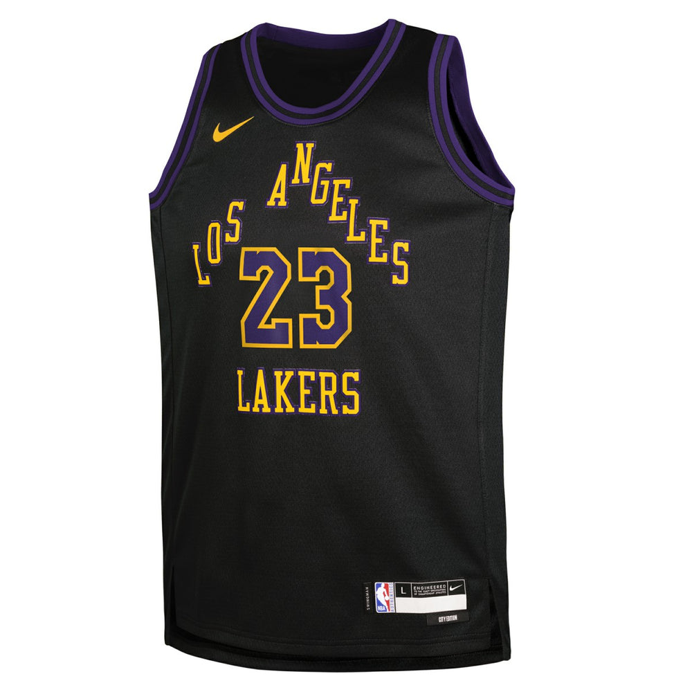 LeBron James Los Angeles Lakers Youth 2025/26 City Edition Swingman Jersey Black | Nike Lifestyle